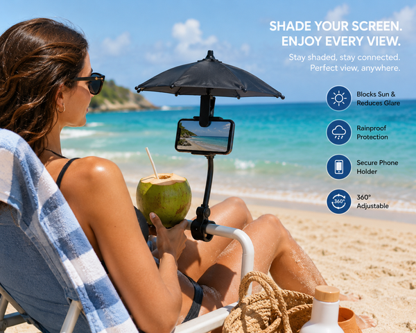 Phone Screen Sun Shade Umbrella — Anti-Glare Clip