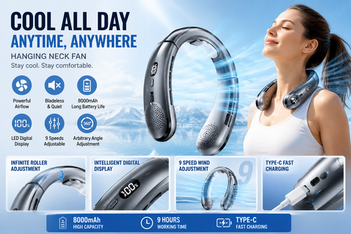 Bladeless Neck Fan Pro — Wearable Hands-Free Cooling hero